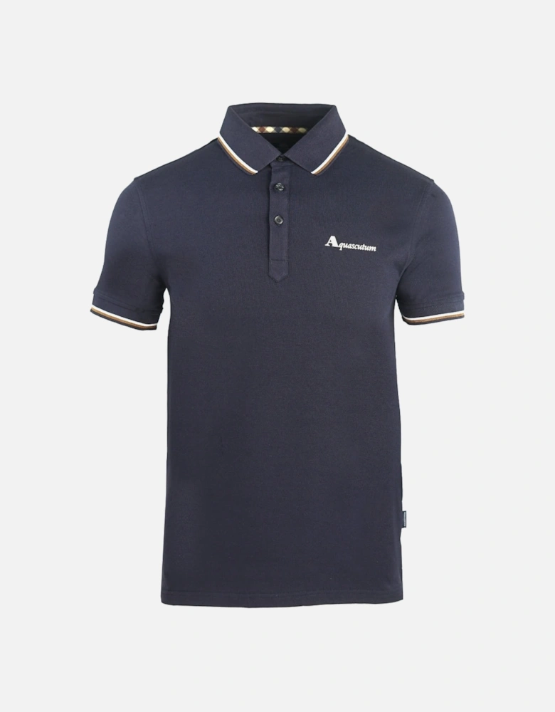 Brand Logo Navy Polo Shirt