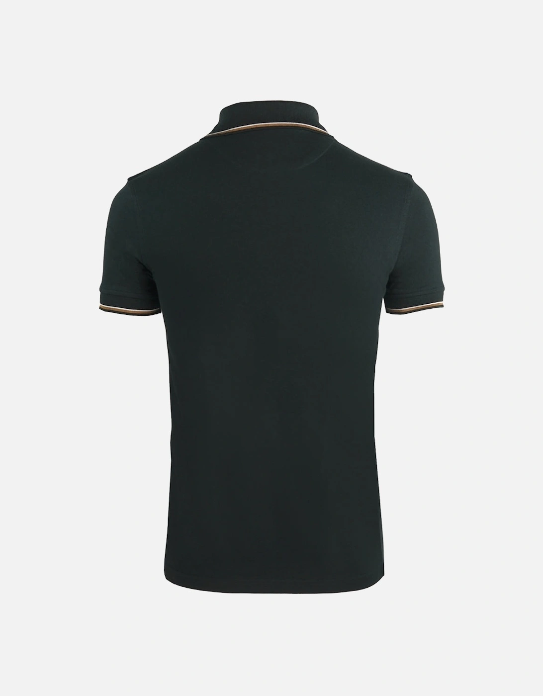 Tipped Collar Black Polo Shirt