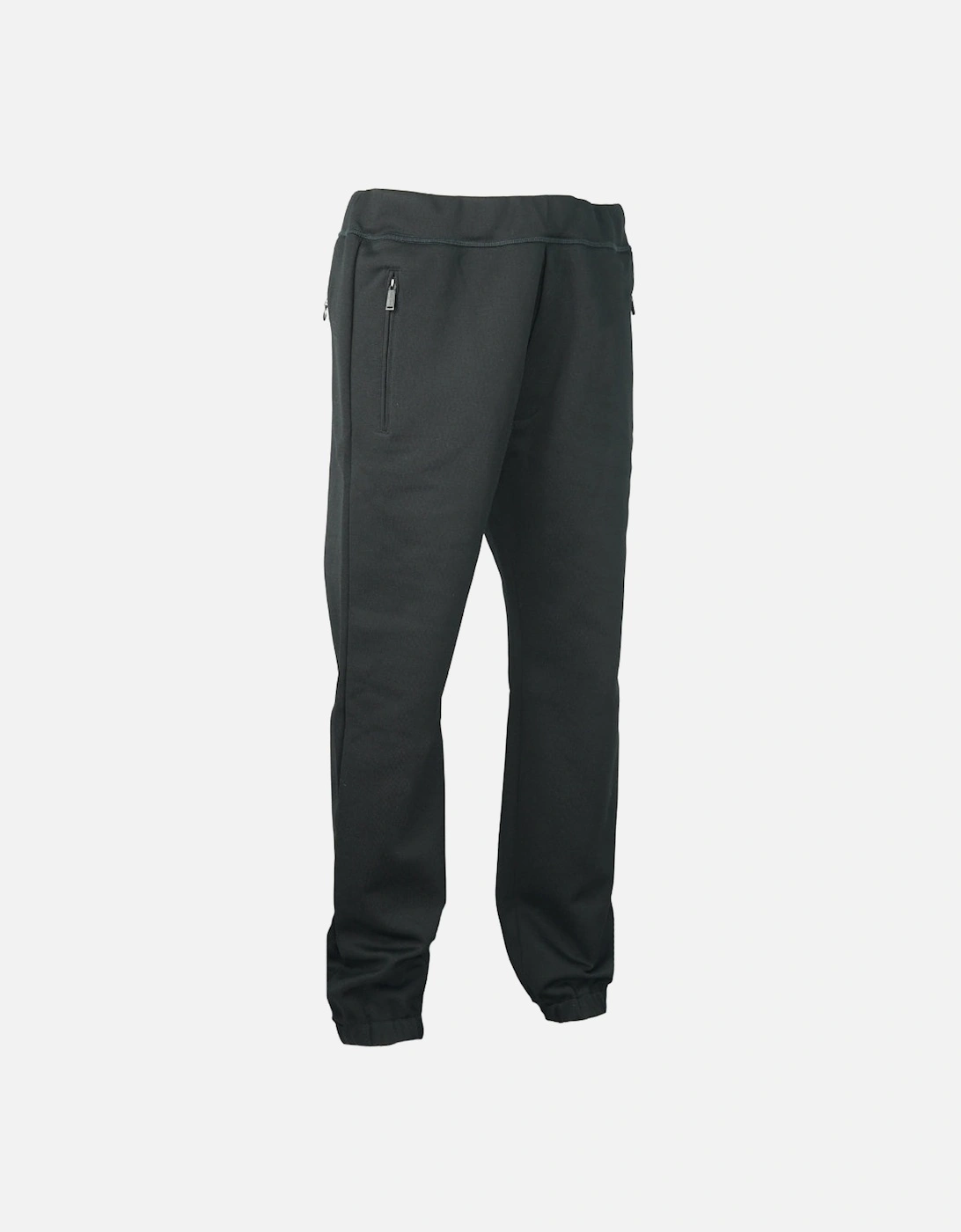 Cuffed Straight Leg Black Sweatpants