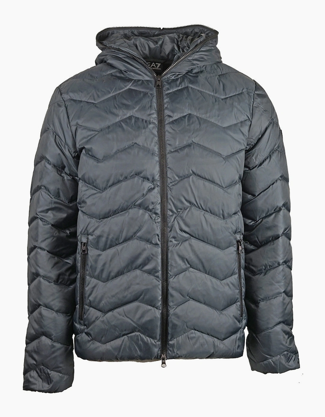 Emporio Armani Men's Grey Ea7 Dark Blue Full Zip Closure Jacket  38/Regular M