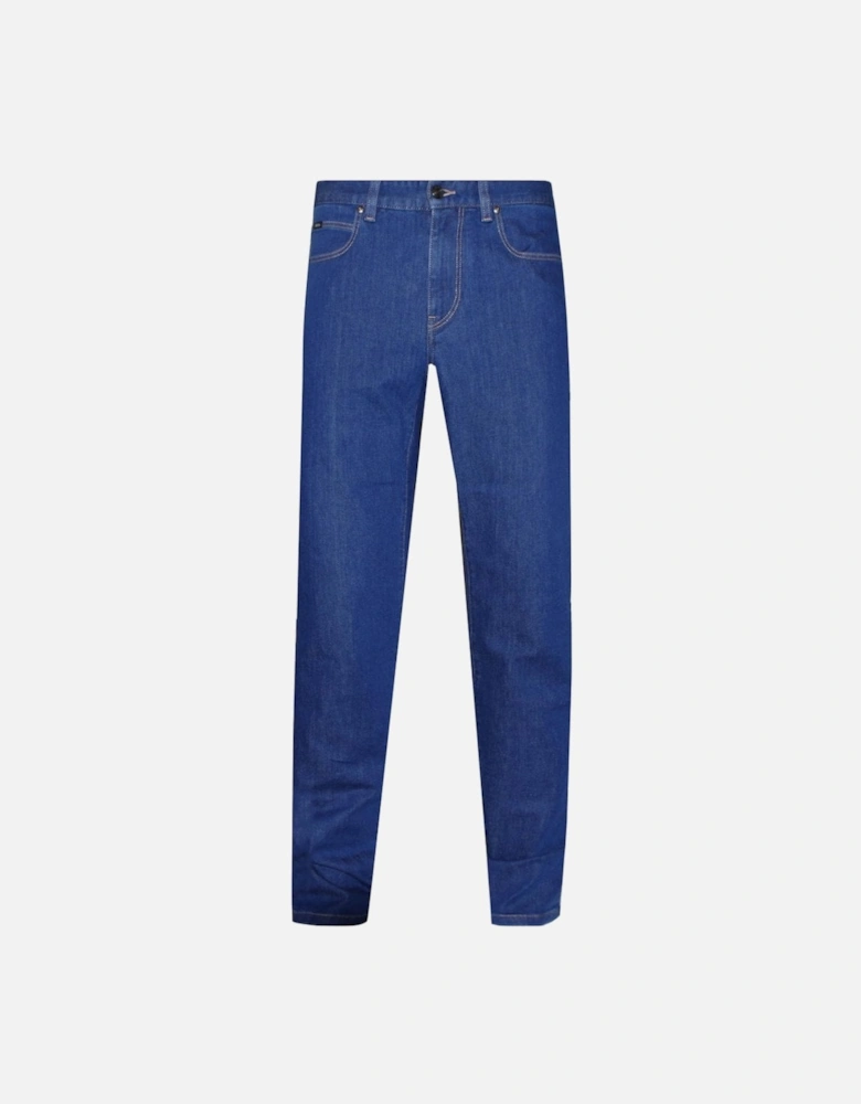 Men's Stretch Cotton 5-Pocket Jeans Blue