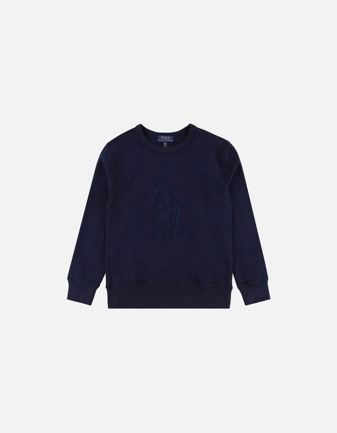 Boy's Pony Logo Sweatshirt Navy, 2 of 1