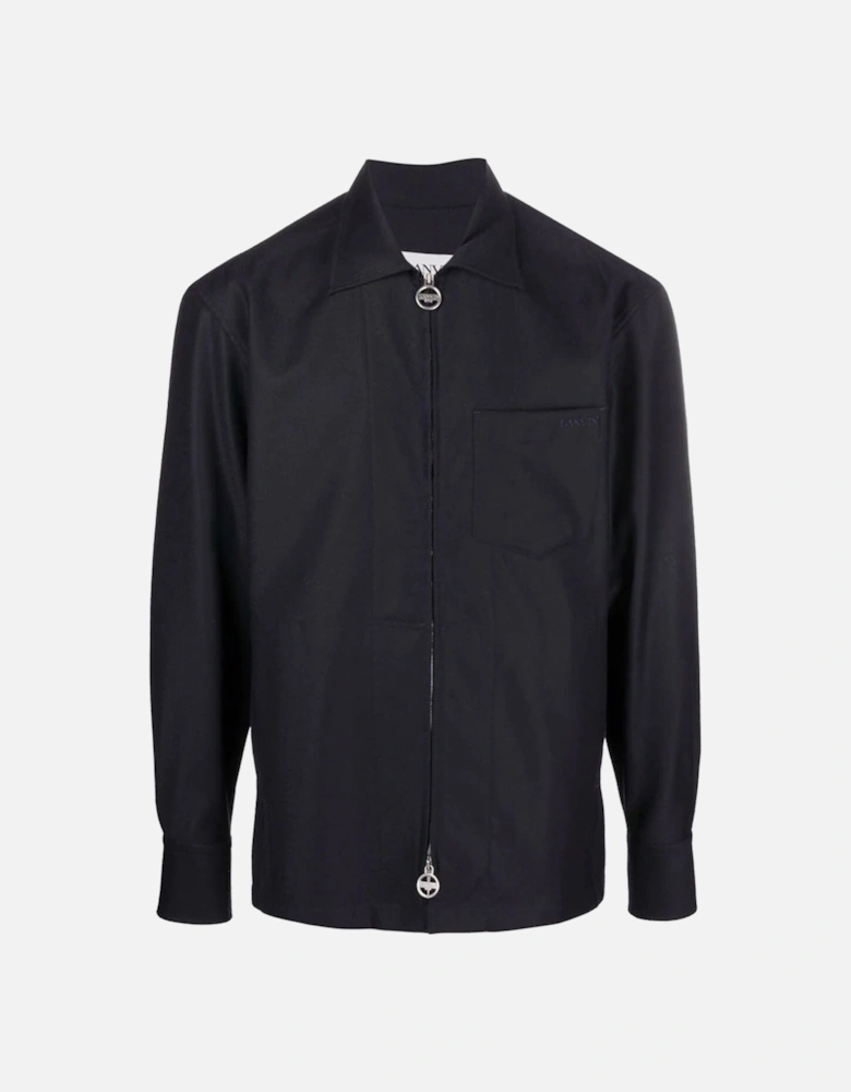 Men's Zip Up Shirt Jacket Navy
