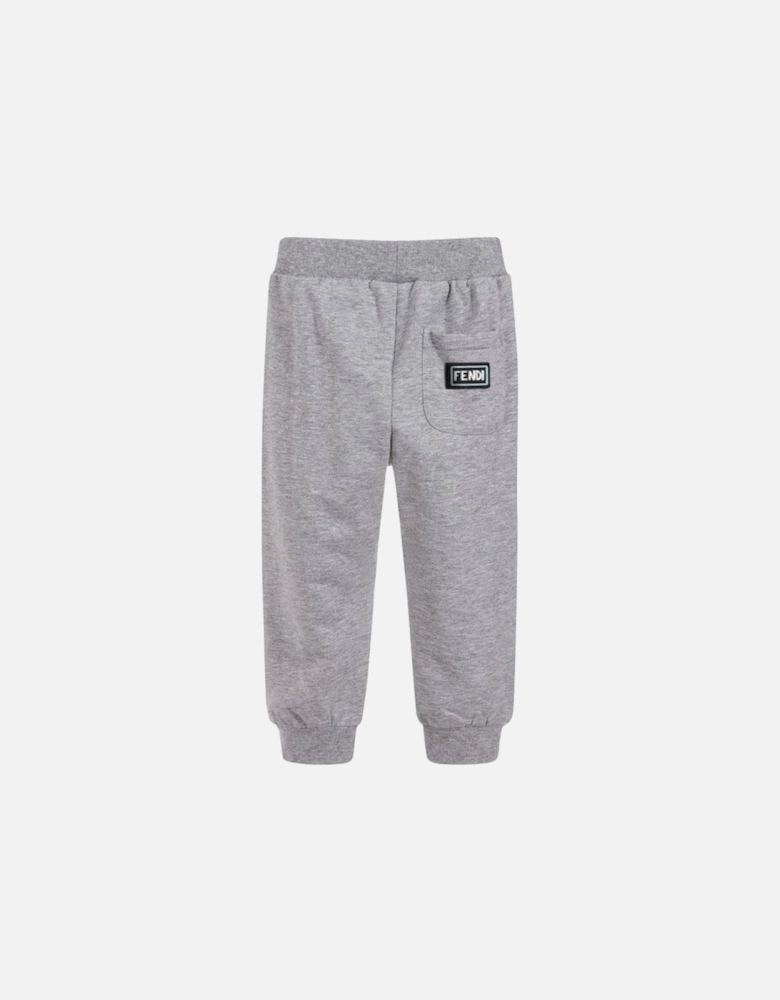 Boys Back Pocket Logo Joggers Grey