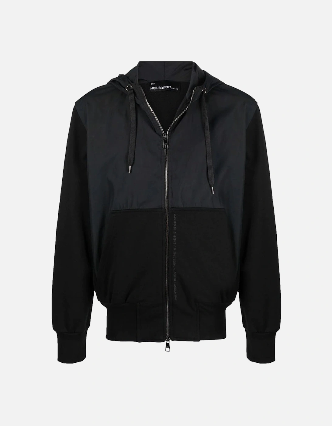 Mens Hybrid Zip Up Hoodie Black, 3 of 2