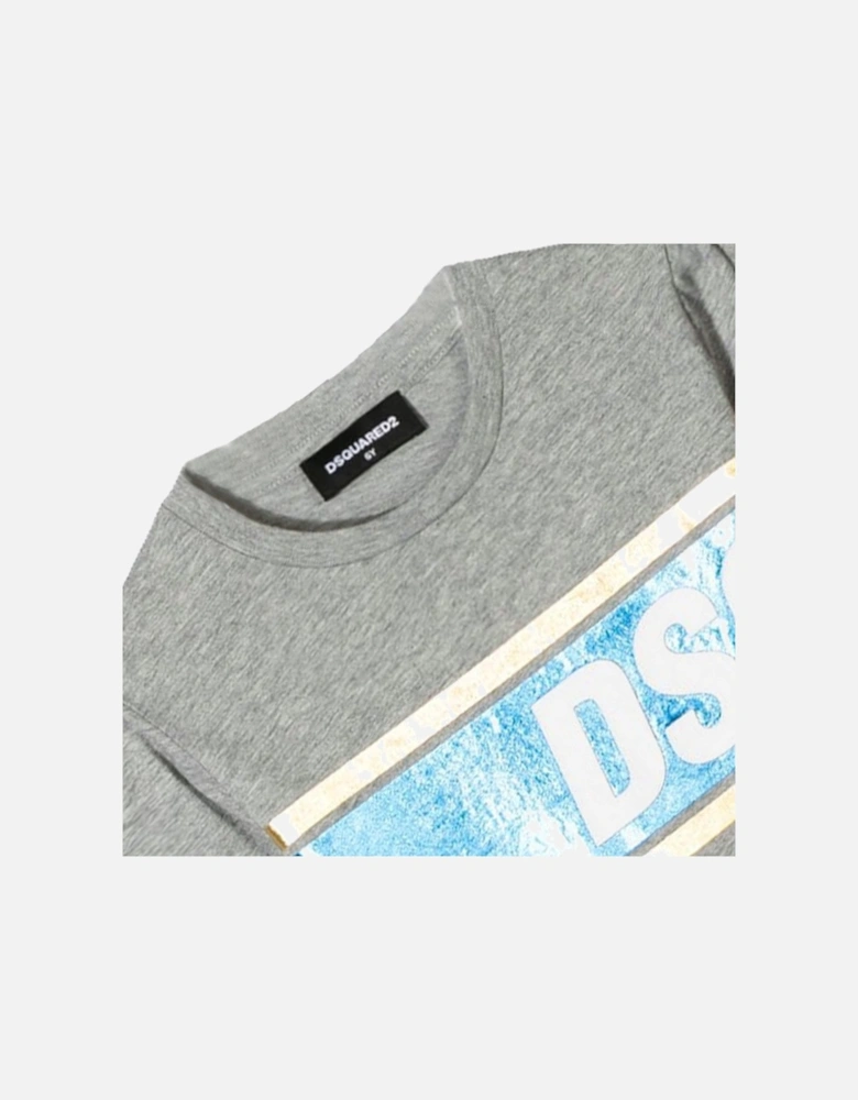 Boys Foil DSQ2 Print Long Sleeve T-Shirt Grey