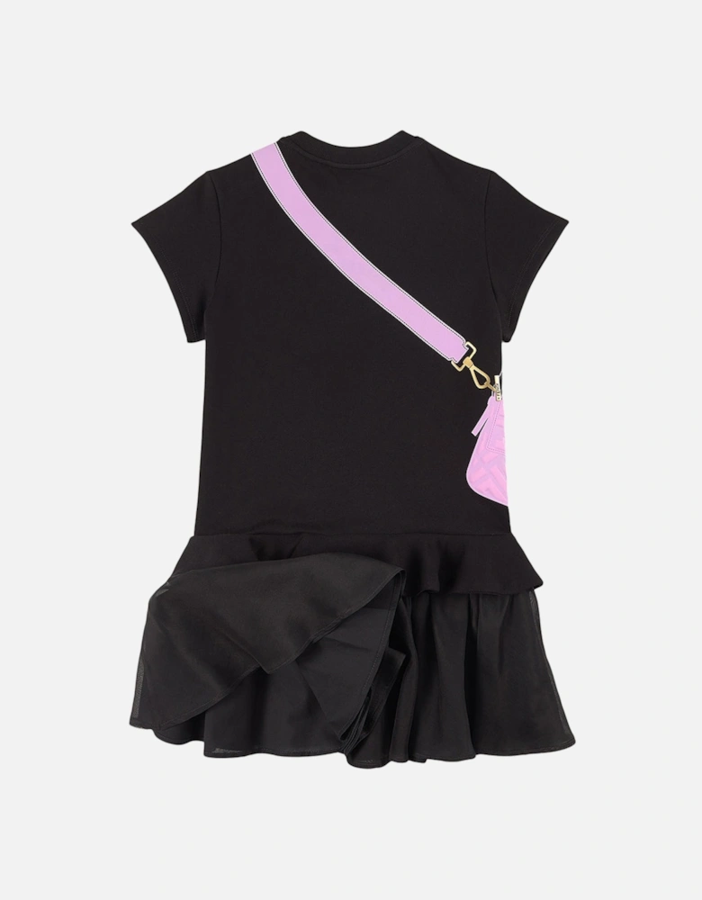 Girls Trompe L´oeil Baguette Bag Dress Black