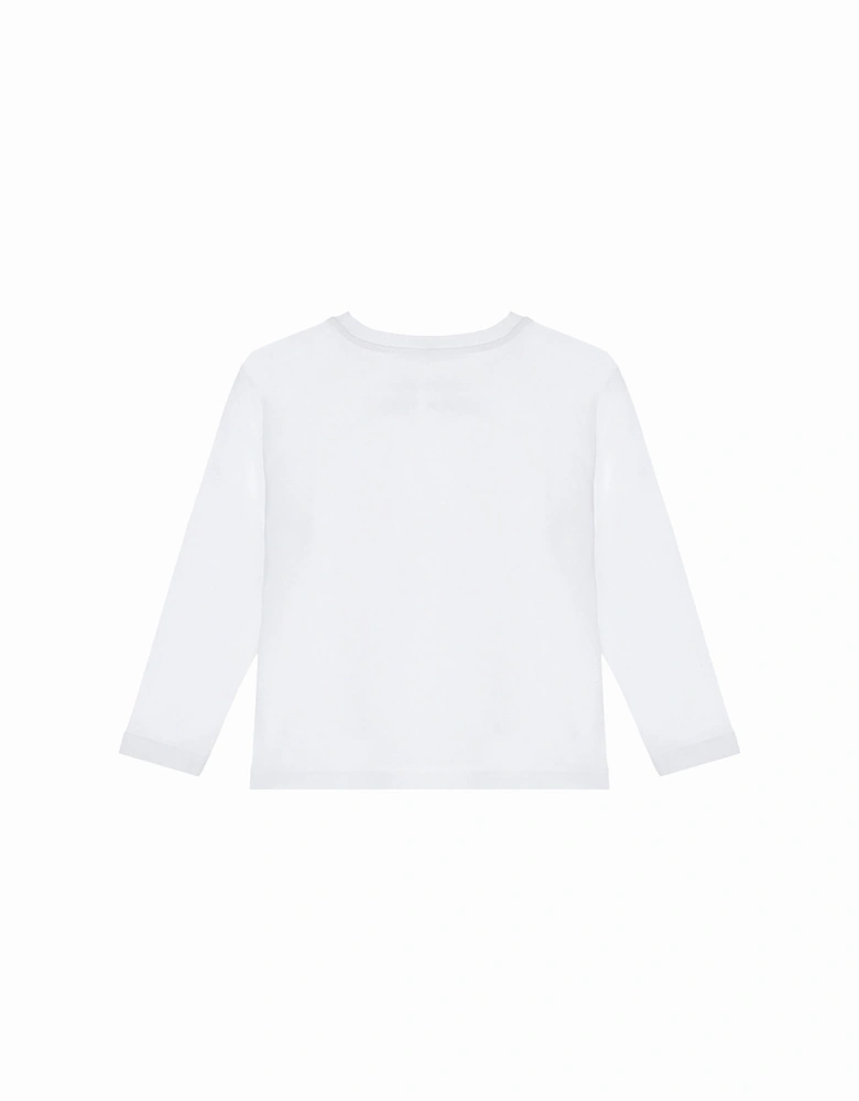 Unisex Kids Cotton Logo T-Shirt White