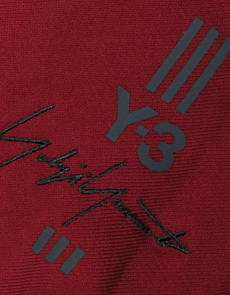 Y-3 Men's Arm Logo Hoodie Burgundy