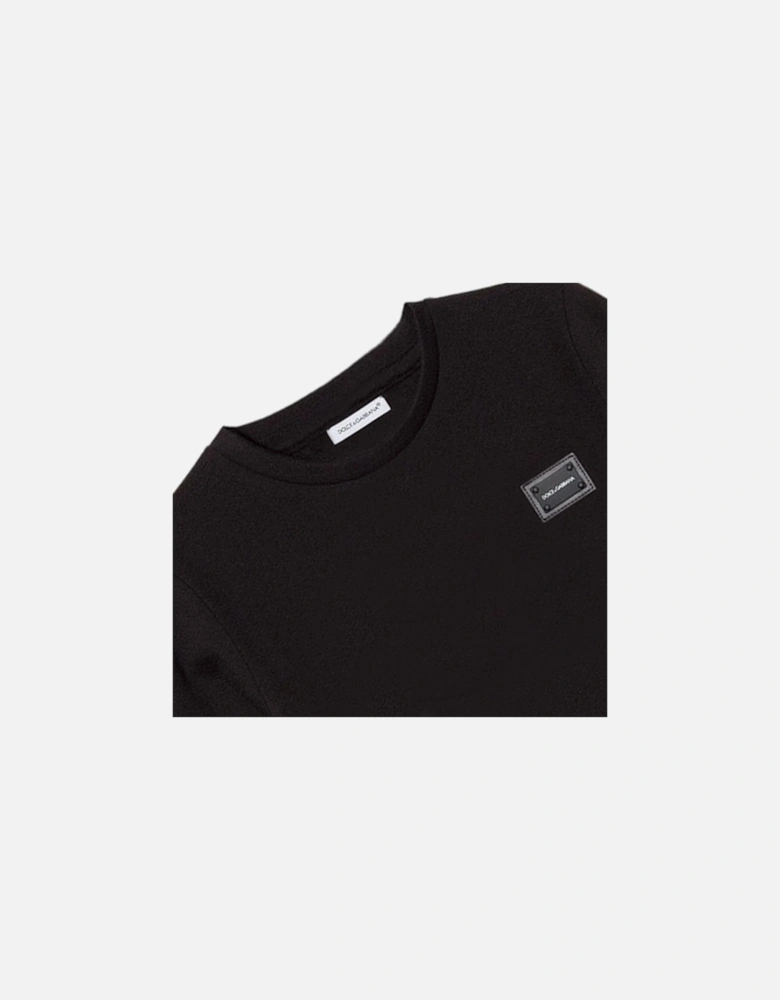 Boys Long Sleeve Metal Logo T-Shirt Black