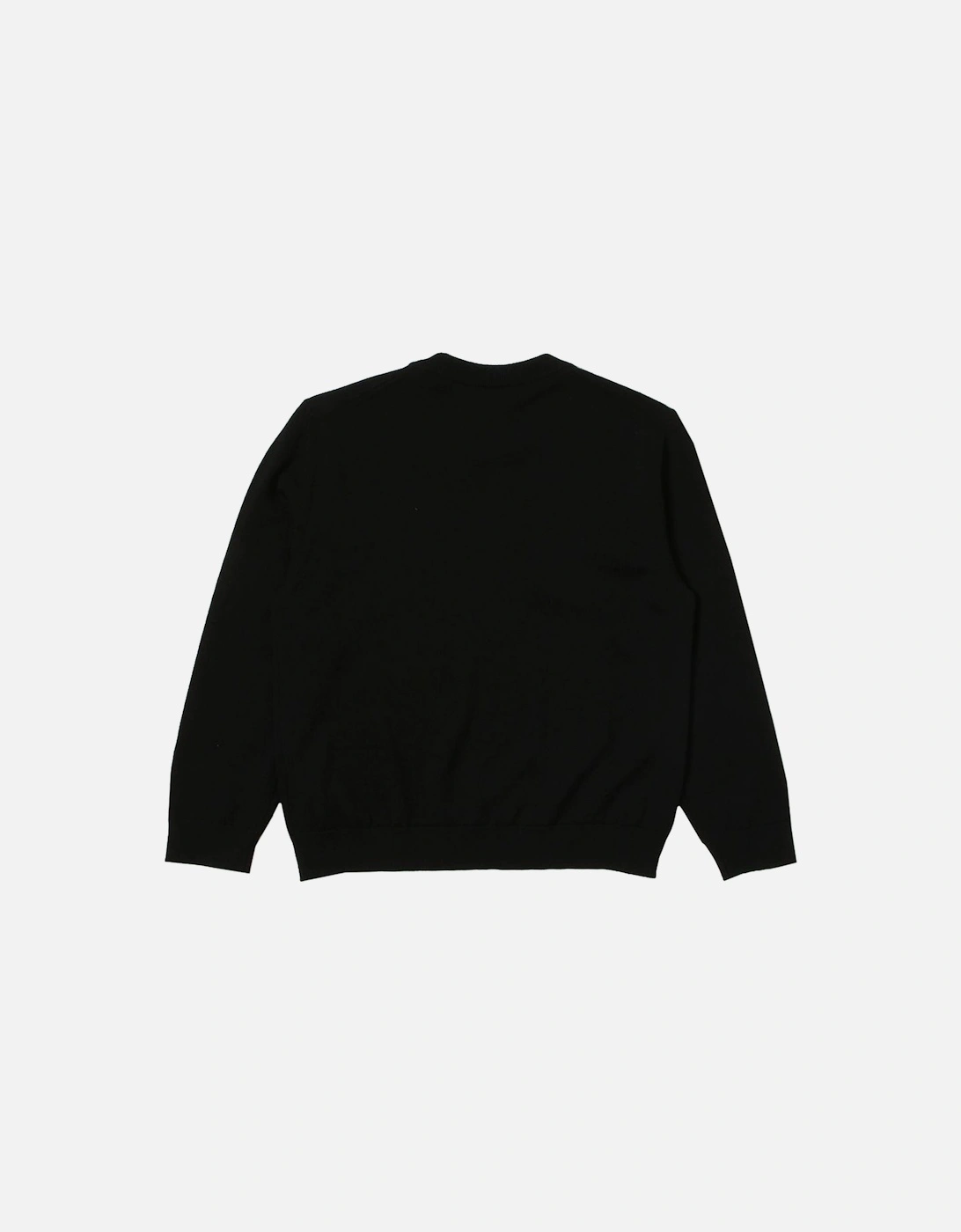 wool sweater with logo Black