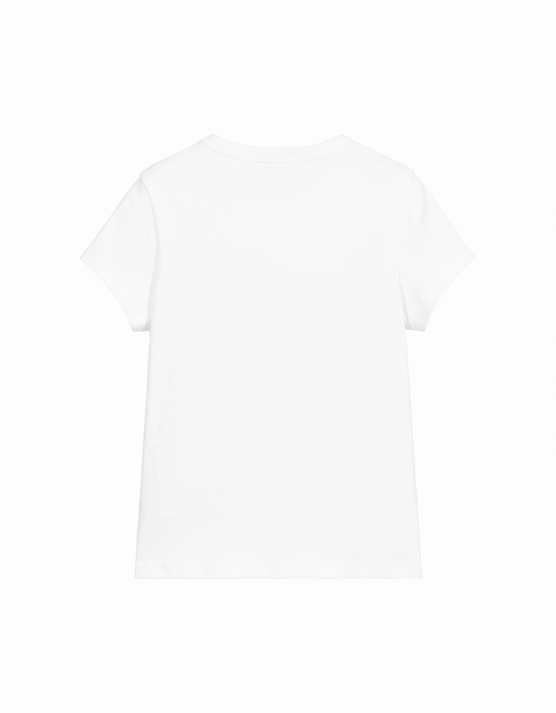 Girls Flower Swirl Logo T-Shirt White
