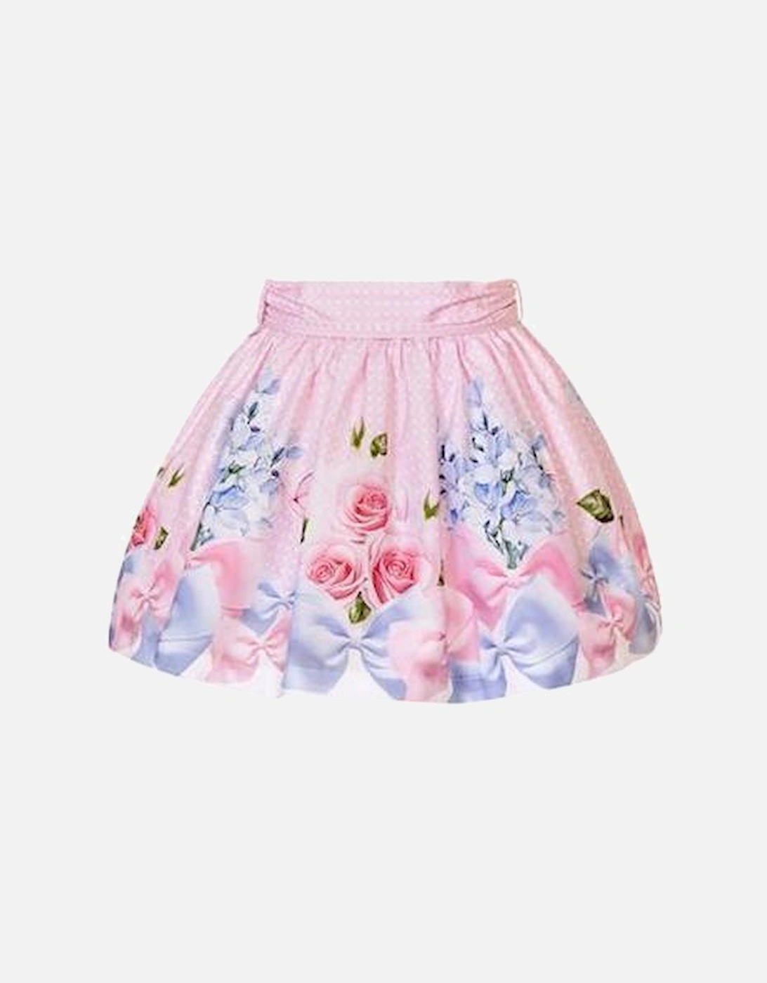 Girls Pink Floral Skirt