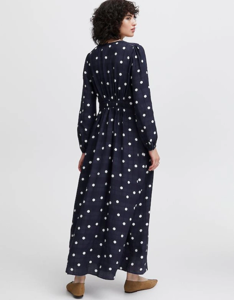 Maritime blue and snow white dot dress