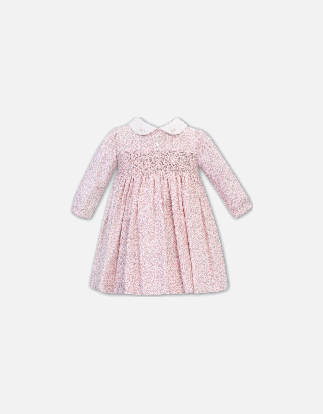 Girls Pink Floral Print Dress, 2 of 1