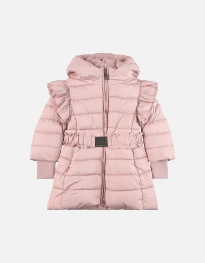 Girls Pink Frill Coat