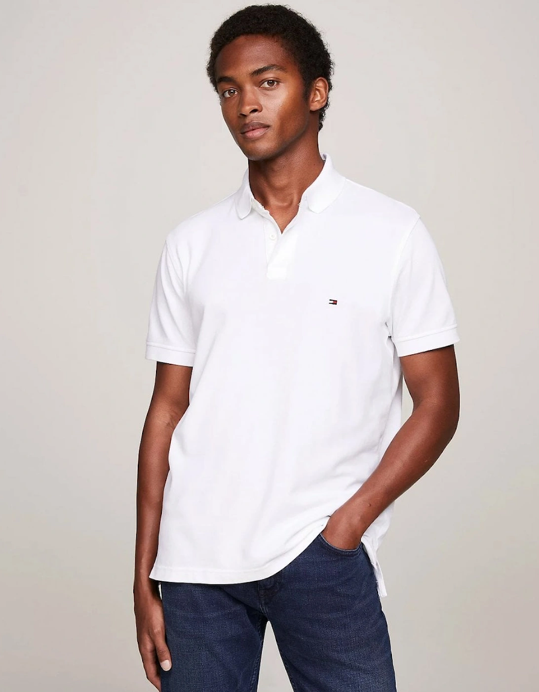 Tommy Hilfiger Men's White Core 1985 Regular Polo Shirt - - : 44/Regular Xxl