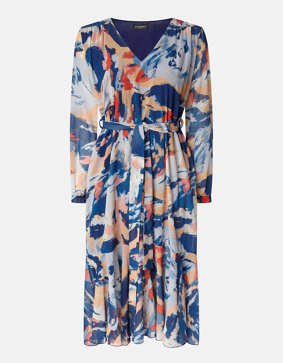 Belted Midi Dress Blue