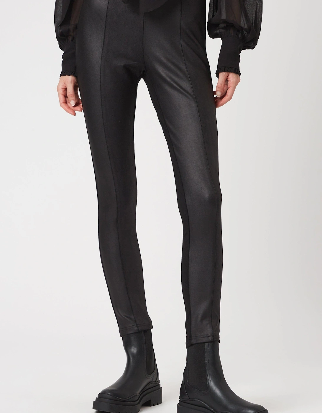 Faux Leather Front Trousers, 2 of 1