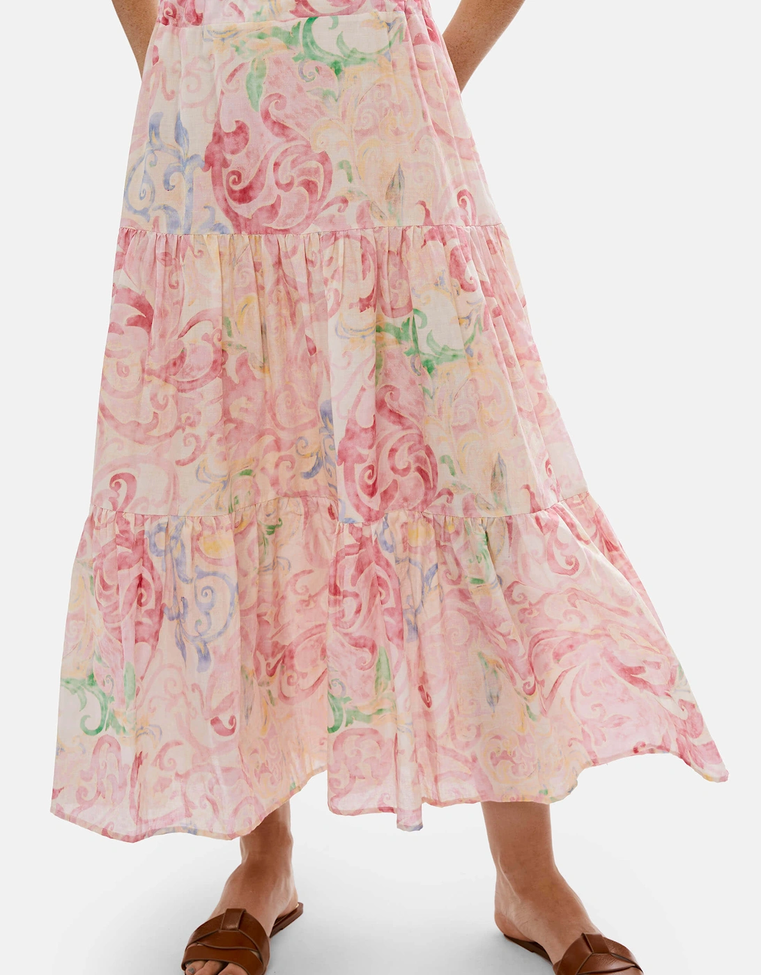 Printed Tiered Midi Skirt, 7 of 6
