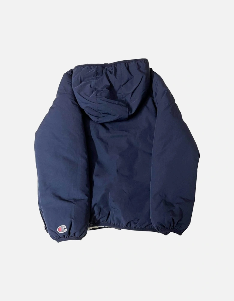 Half Zip Blue Hooded Jacket