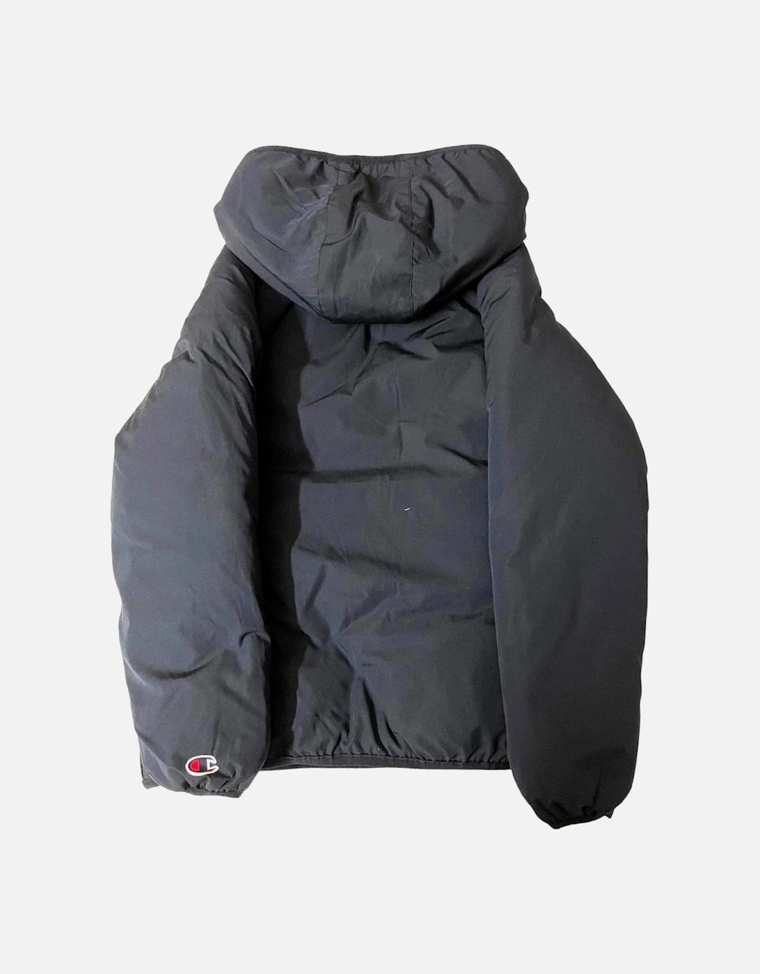 Half Zip Black Hooded Jacket