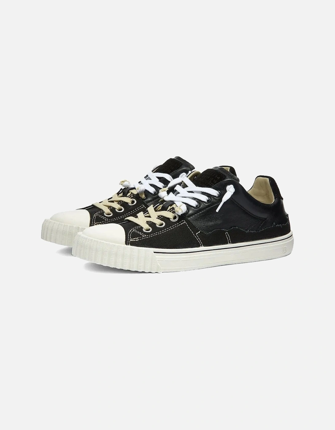 Men's Low Top Trainers Part Leather Black