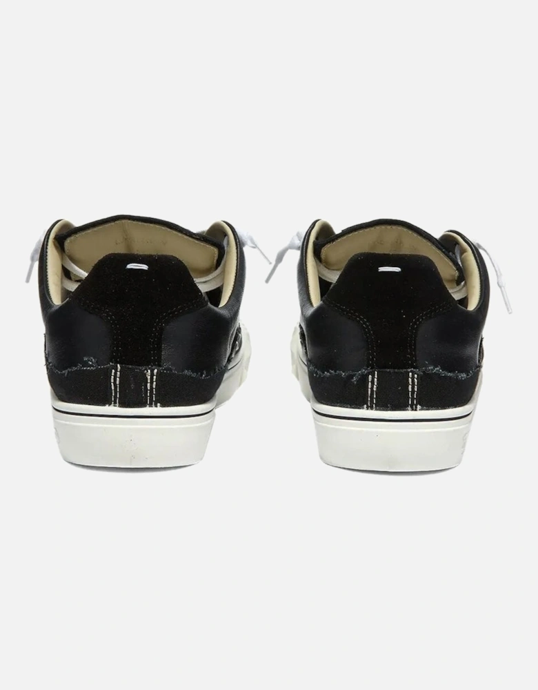 Men's Low Top Trainers Part Leather Black