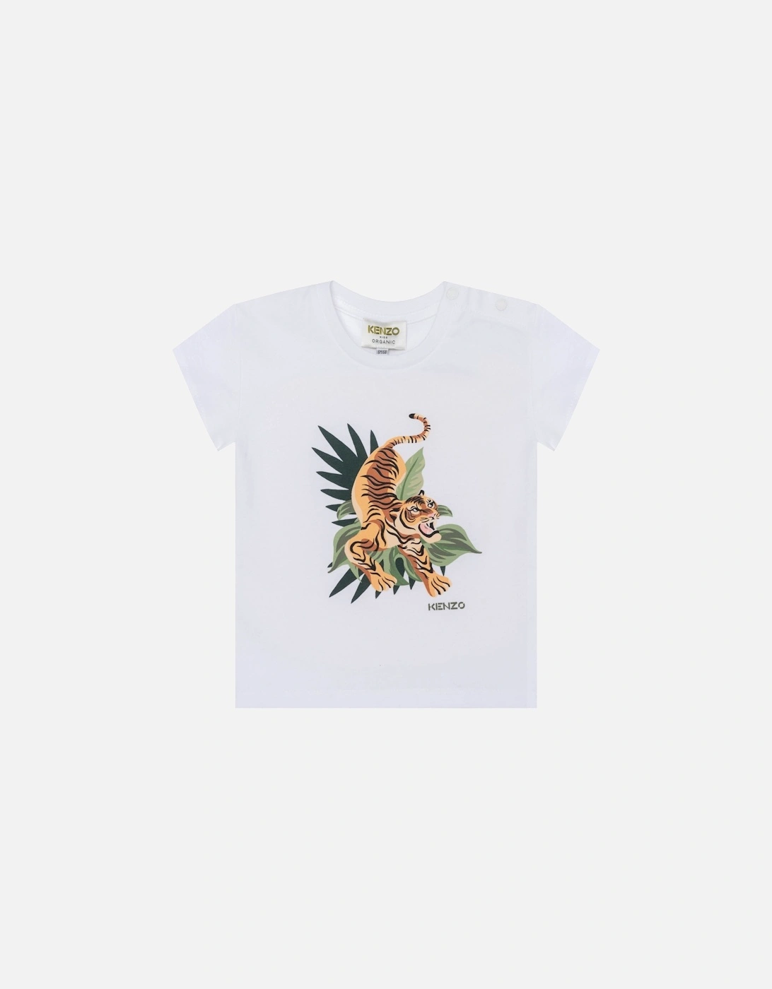Baby Boys T-shirt Tiger Print White, 3 of 2