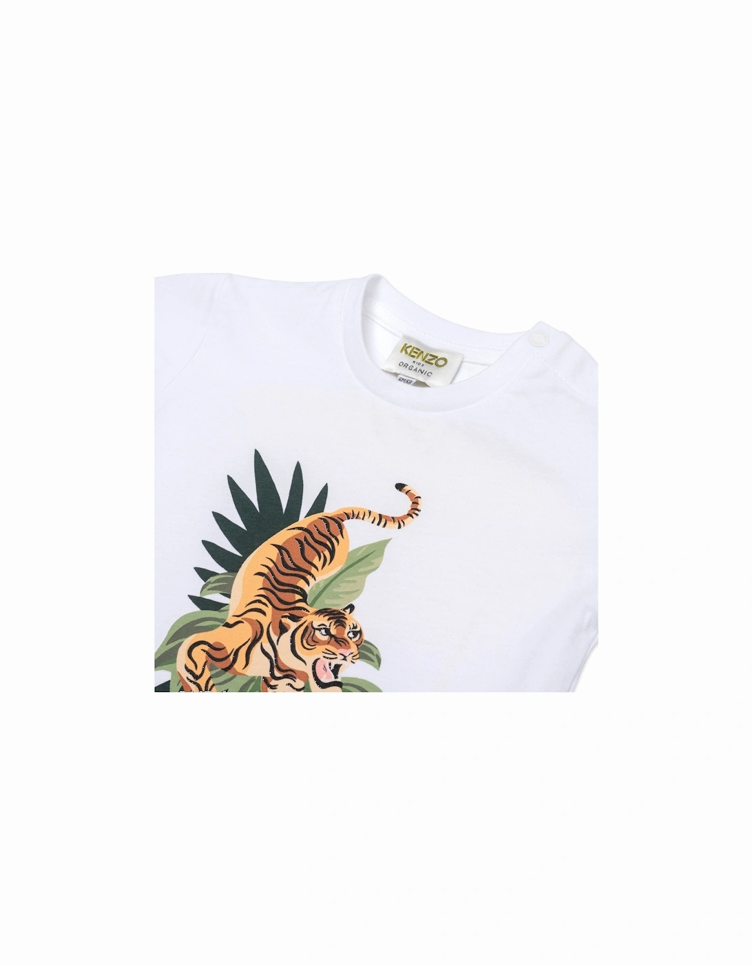 Baby Boys T-shirt Tiger Print White