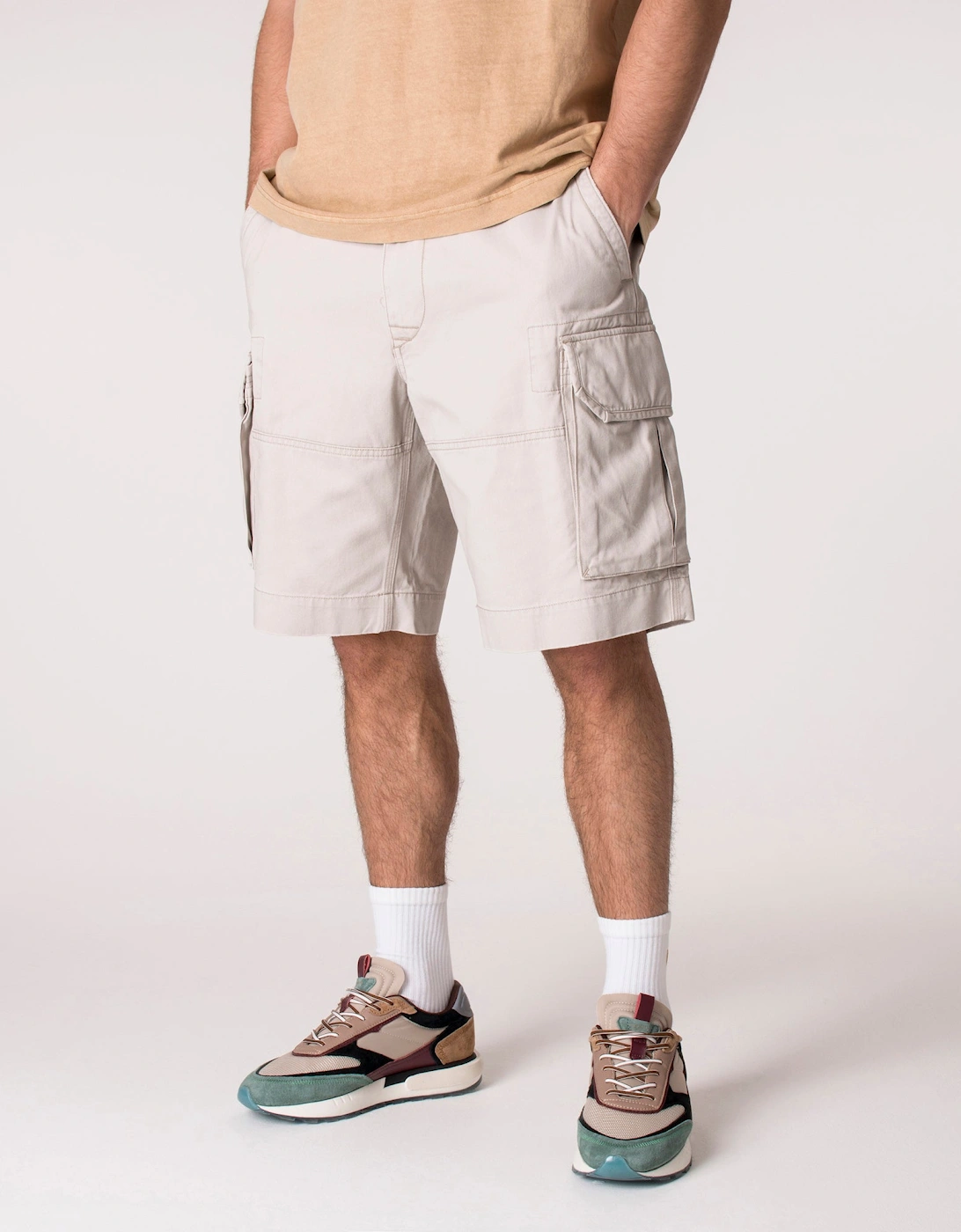 Regular Fit Stonewashed Cargo Shorts