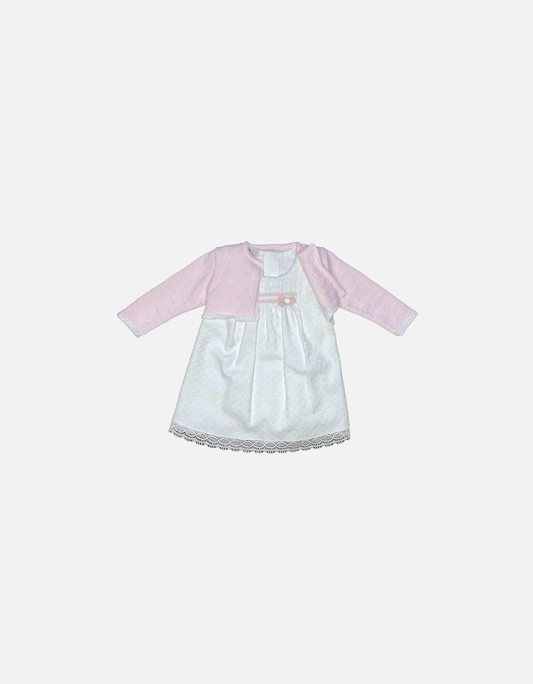 White Woven Dress and Pink Cardigan Set, 4 of 3