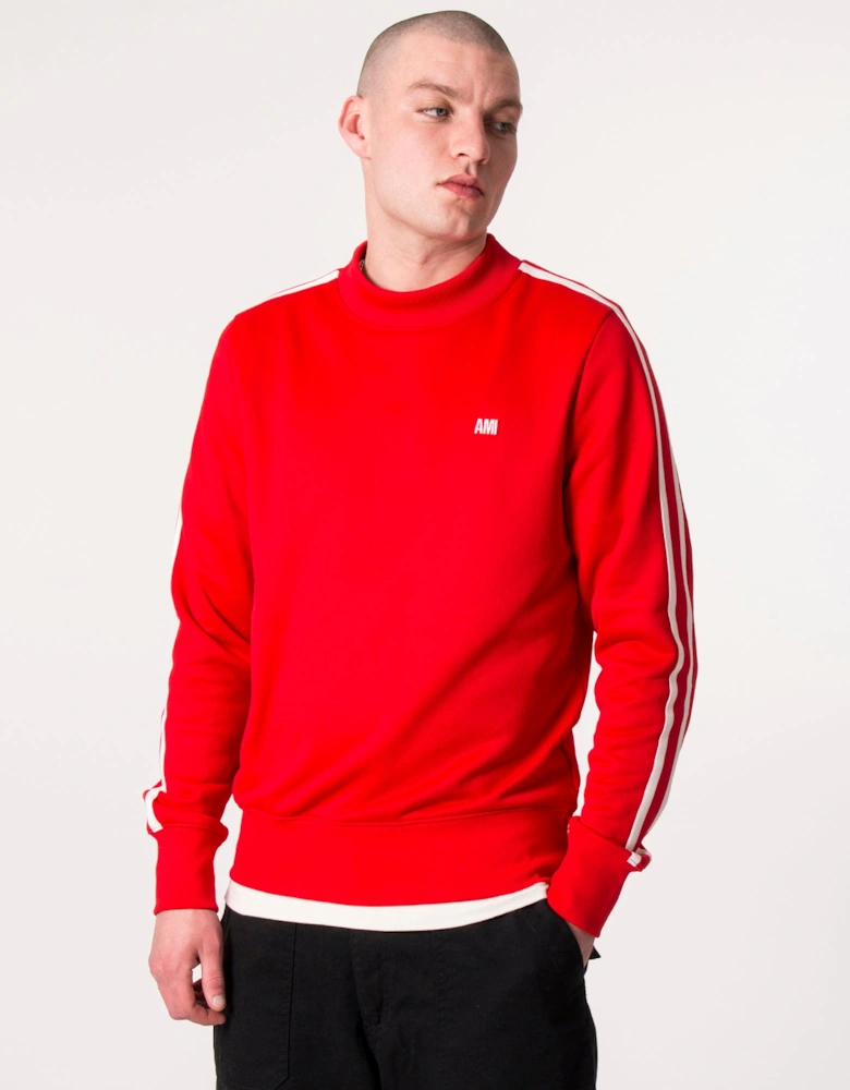 Twin Stripe Crew Neck Sweatshirt