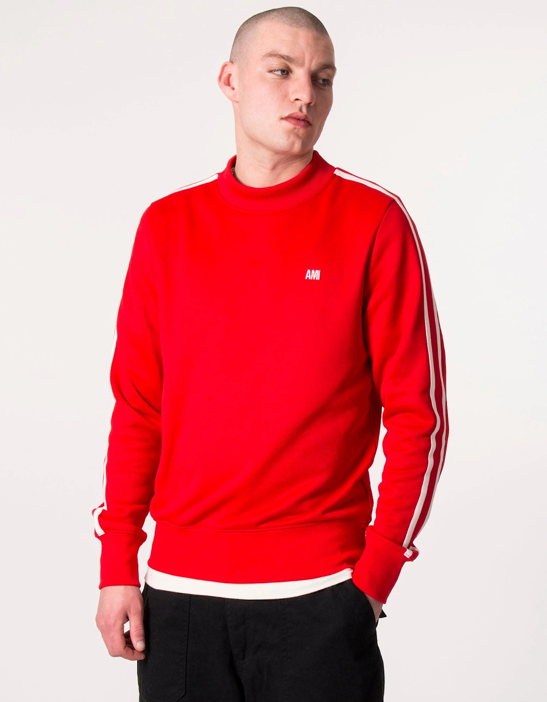 Twin Stripe Crew Neck Sweatshirt, 5 of 4