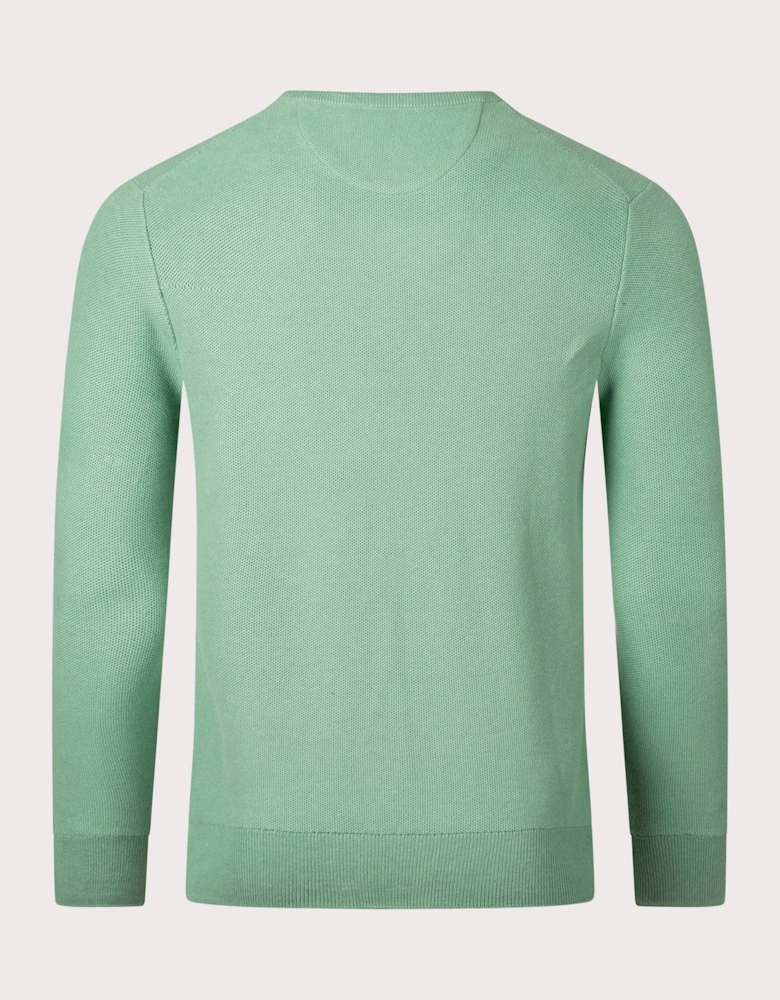 Textured Cotton Mesh Knitted Jumper
