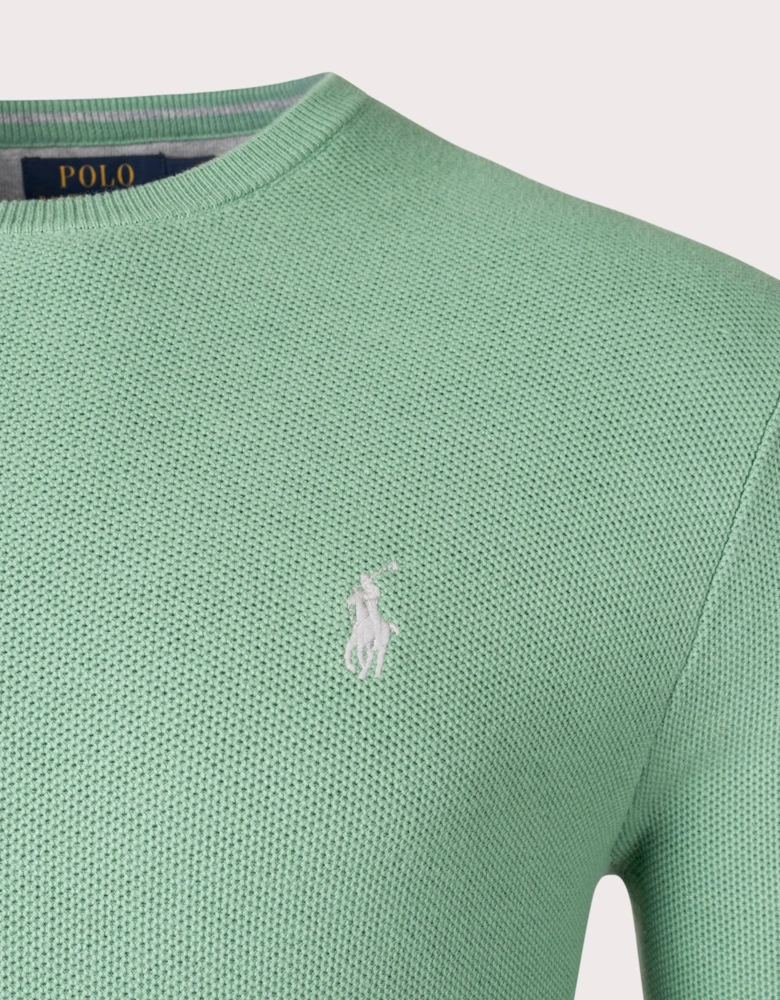 Textured Cotton Mesh Knitted Jumper