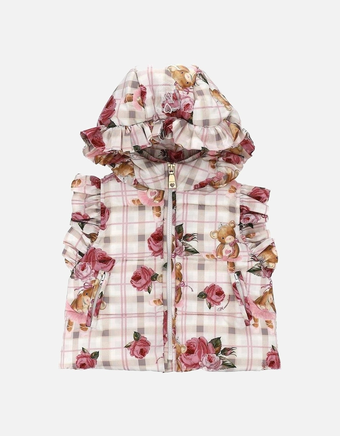 Baby Girls Pink Floral Gilet, 5 of 4