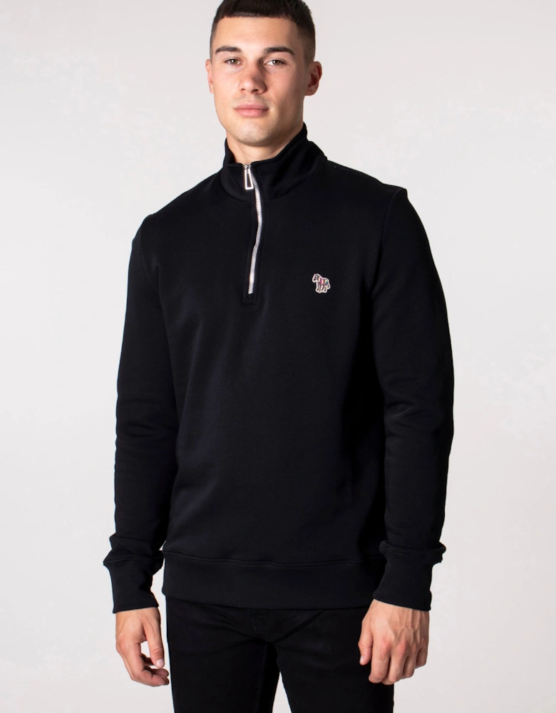 Quarter Zip Zebra Logo Sweatshirt