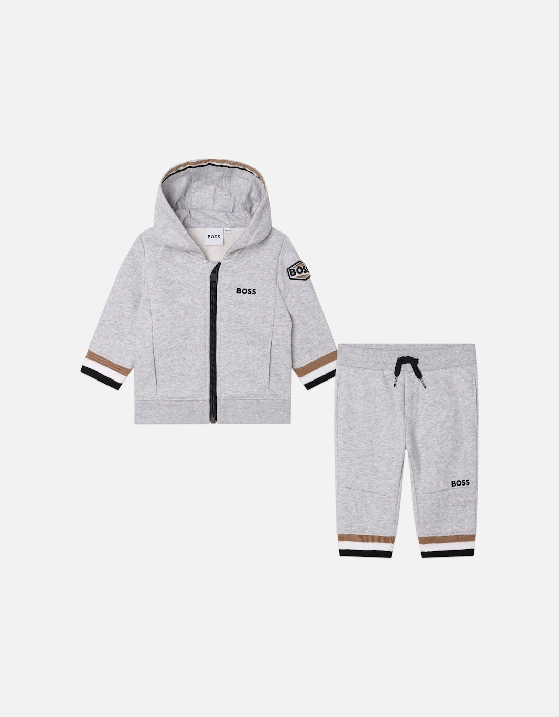 Boss Baby Boys Logo Hoodie in Grey