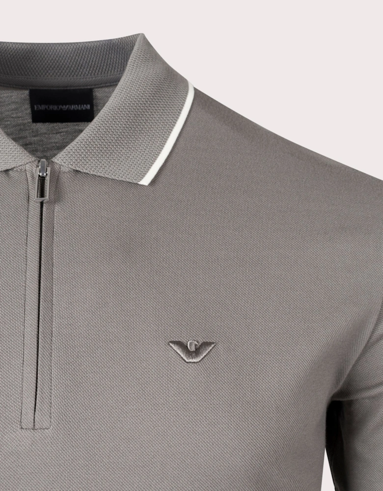 Quarter Zip Tipped Polo Shirt