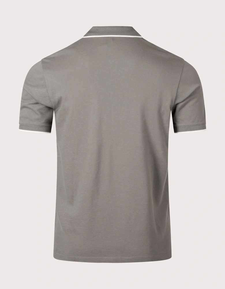 Quarter Zip Tipped Polo Shirt