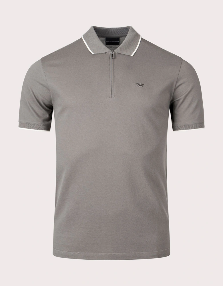 Quarter Zip Tipped Polo Shirt