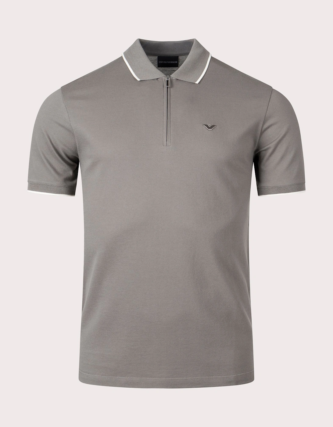 Quarter Zip Tipped Polo Shirt, 4 of 3