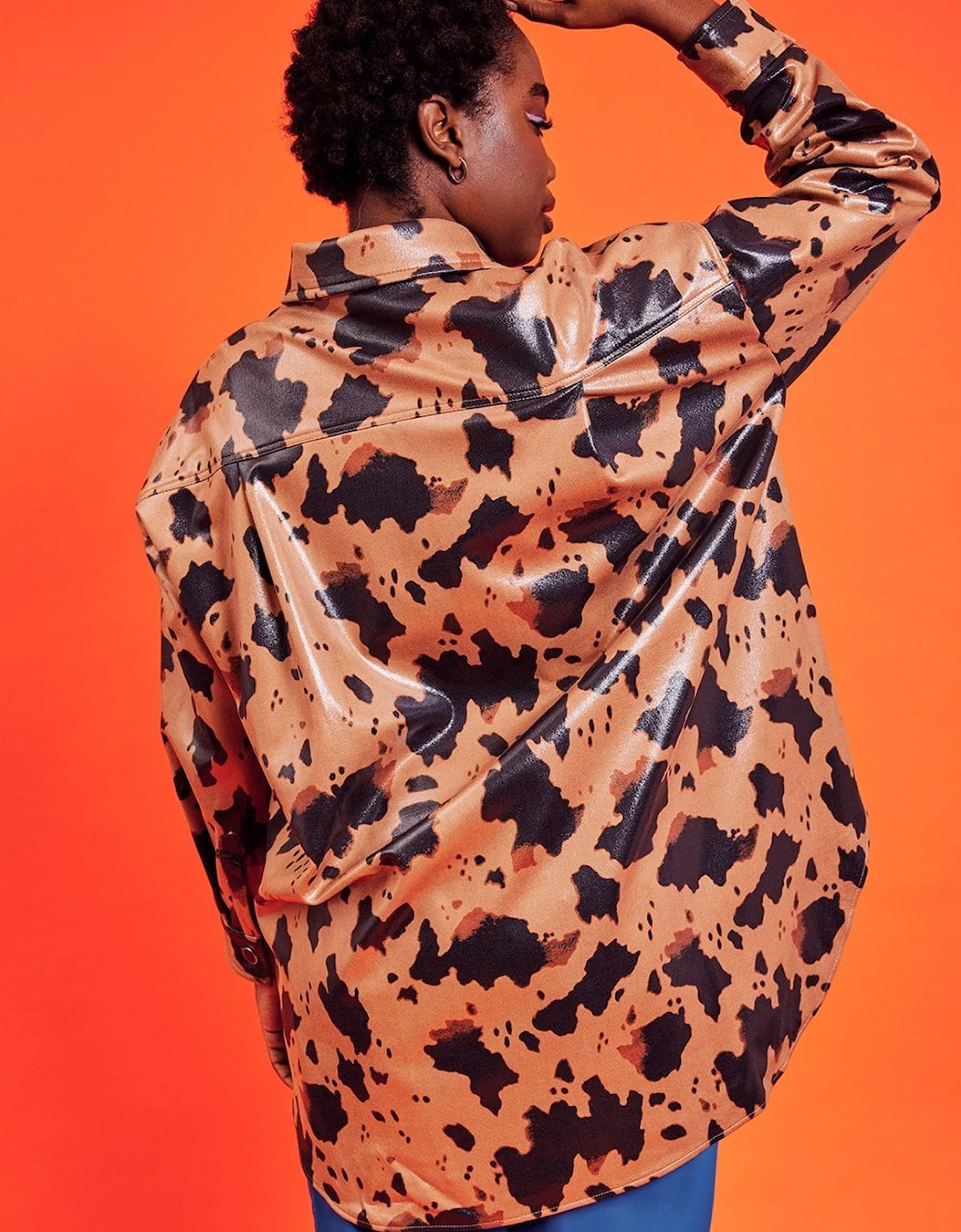 Cow Print Oversized Shacket