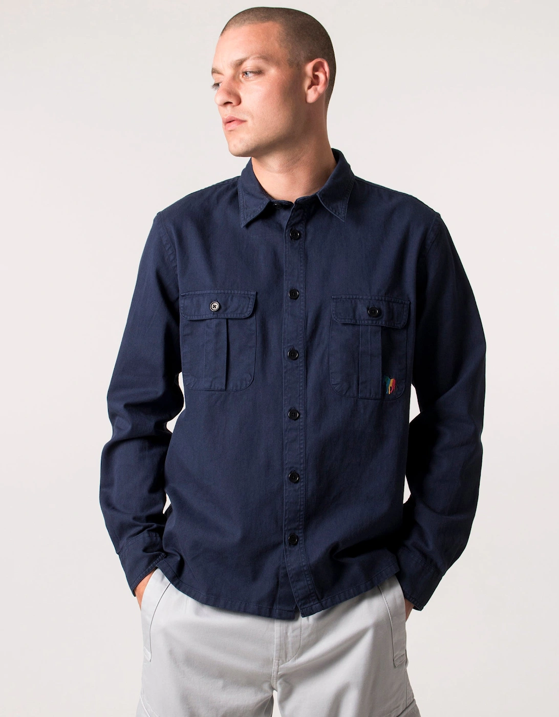 Relaxed Fit Broad Stripe Zebra Logo Shirt, 4 of 3