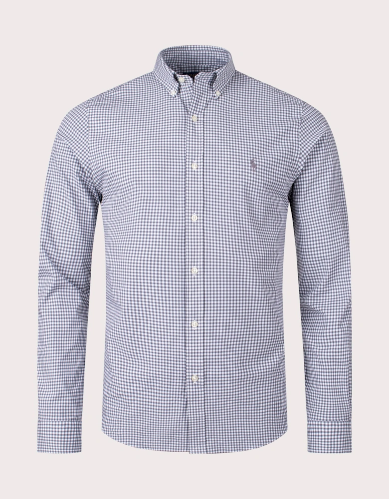 Slim Fit Gingham Stretch Poplin Shirt