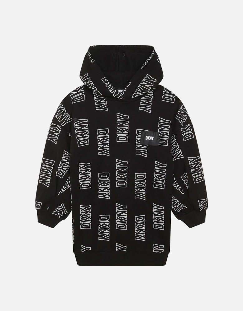 Black Logo Hoody Dress