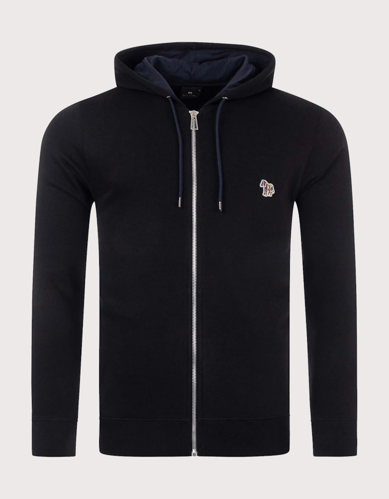 Zip Through Zebra Logo Hoodie