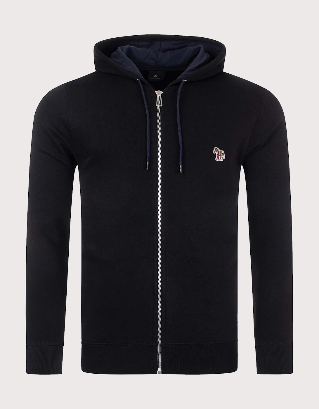 Zip Through Zebra Logo Hoodie