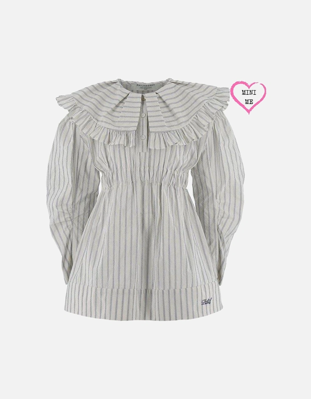 Girls Grey Pinstripe Dress, 2 of 1